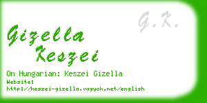 gizella keszei business card